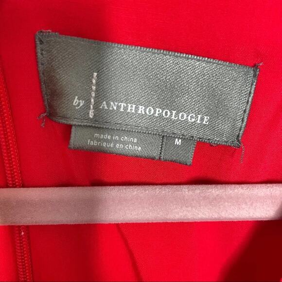 ANTHROPOLOGIE Maquelle Satin Flutter Sleeve Jumpsuit Red {HH29} - Picture 9 of 10